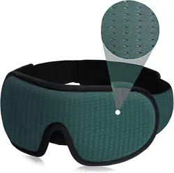 Ultra-Comfort 3D Sleep Mask - Soft, Light-Blocking Padded Eye Cover (Green)