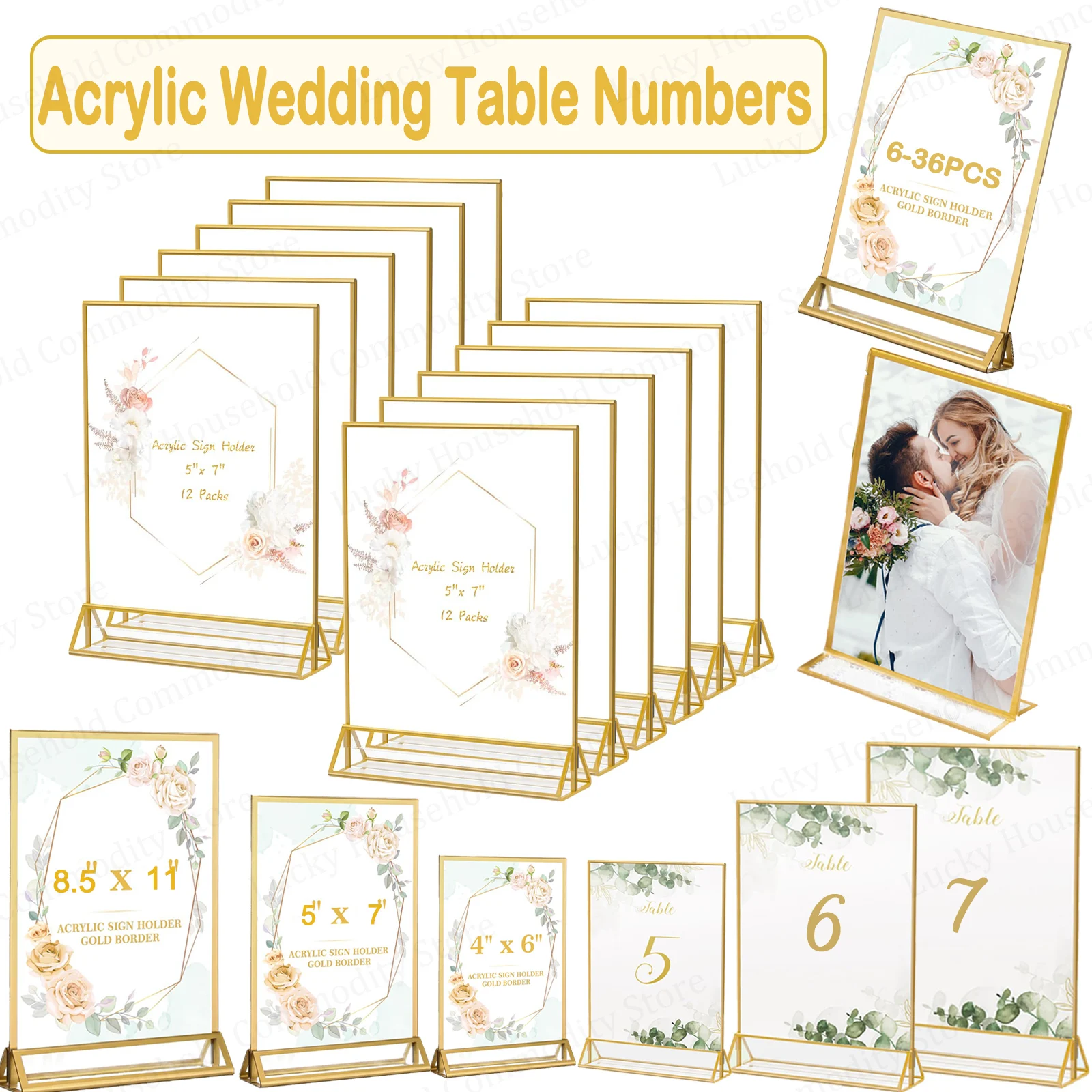 Place Card Holders Wedding Table Numbers Acrylic Sign Holders Restaurant Signs Photos Art Display