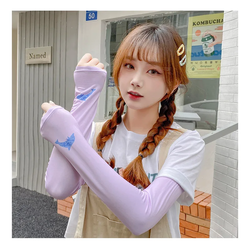 Fashion Sunscreen Ice Silk Sleeves Female Arm Gloves Summer Uv Protection Cute Sleeves Gloves 3d cute cat claw sunscreen sleeve sun protection gloves kawaii cat claw fingerless sleeves lolita cosplay mitten accessories