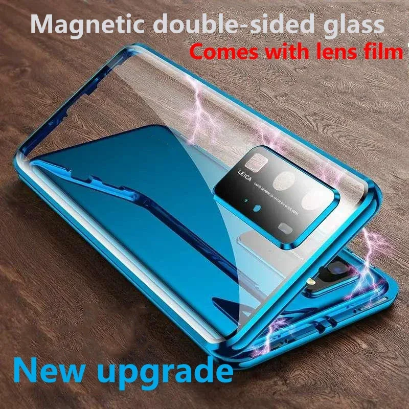 

360 Metal Magnetic Case For OPPO Reno 10 Pro 5G Double Sided Glass Lens Protector For OPPO Reno 10 Reno10 Pro Plus 5G Case Coque