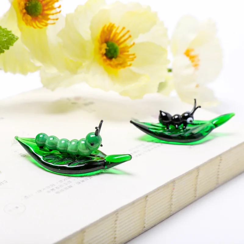 Crystal Beetle Snail Figurine Glass Ornament Home Decor