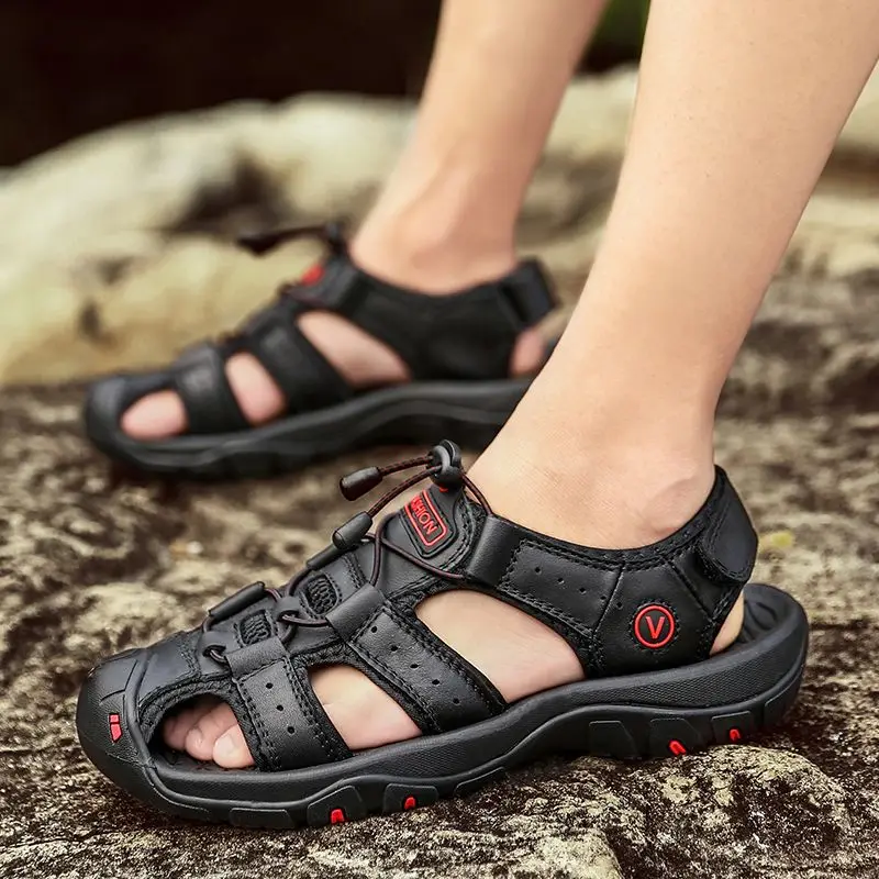 Flat Male Shoe Breathable Daily Use Beach Men's Sandal Casual Luxury Adult Trend Summer 39 Designer