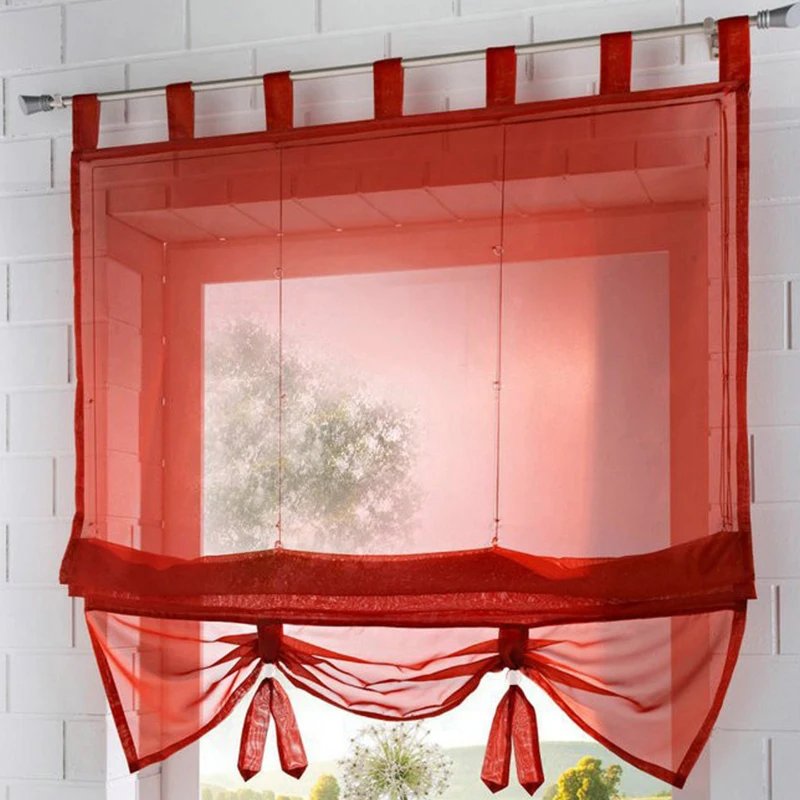 Cortina de ventana con textura geométrica étnica para sala de estar,  decoración del hogar, cortina romana, cortinas de amarre de cocina, cortinas  ajustables - AliExpress