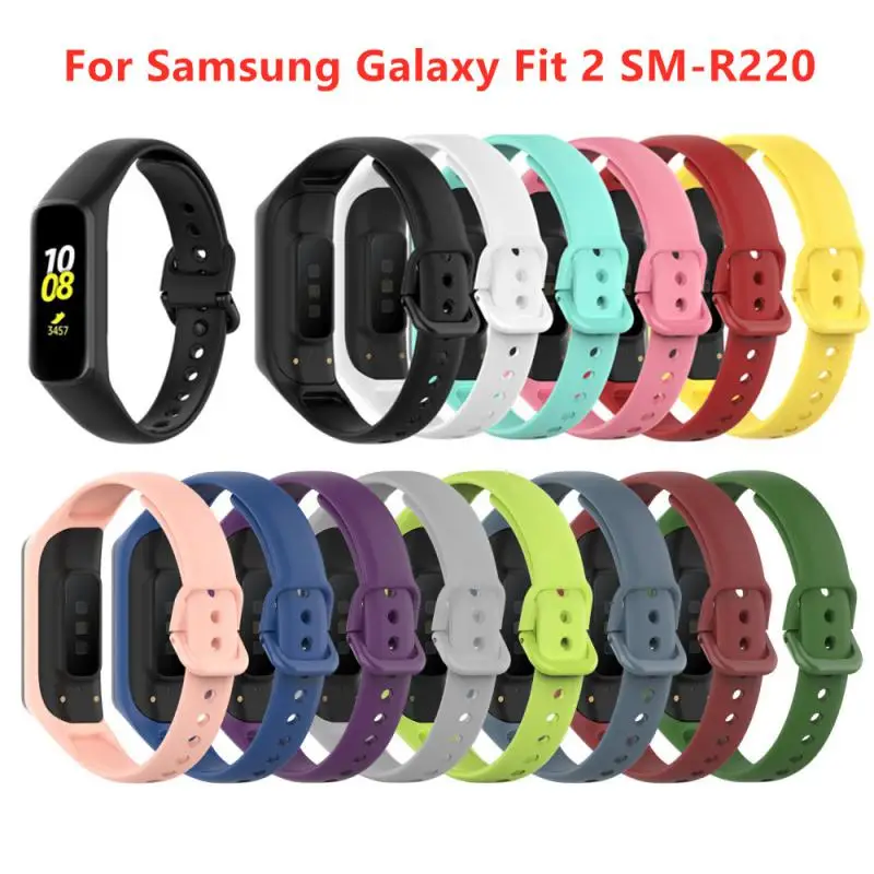 삼성 갤럭시 핏 2 용 실리콘 스트랩, SM-R220 손목 밴드, 교체용 팔찌, 삼성 갤럭시 핏 2 R220 시계 밴드 액세서리