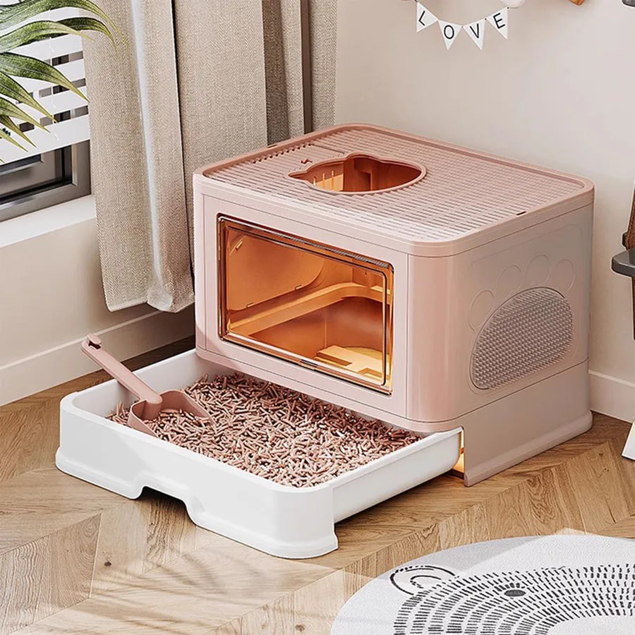 

Ventilation Easy Cat Litter Box Mini Smell Remover Big Space Portable Outdoor Bathroom Toilet Modern Gatti Large Accessories