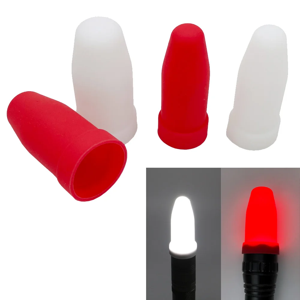 Silicone Elastic Diffuser For Flashlight Head Diameter 20 to 25mm to 32mm 18650 LED Torch Small Flash Light Lamp Red White flashlight diffuser