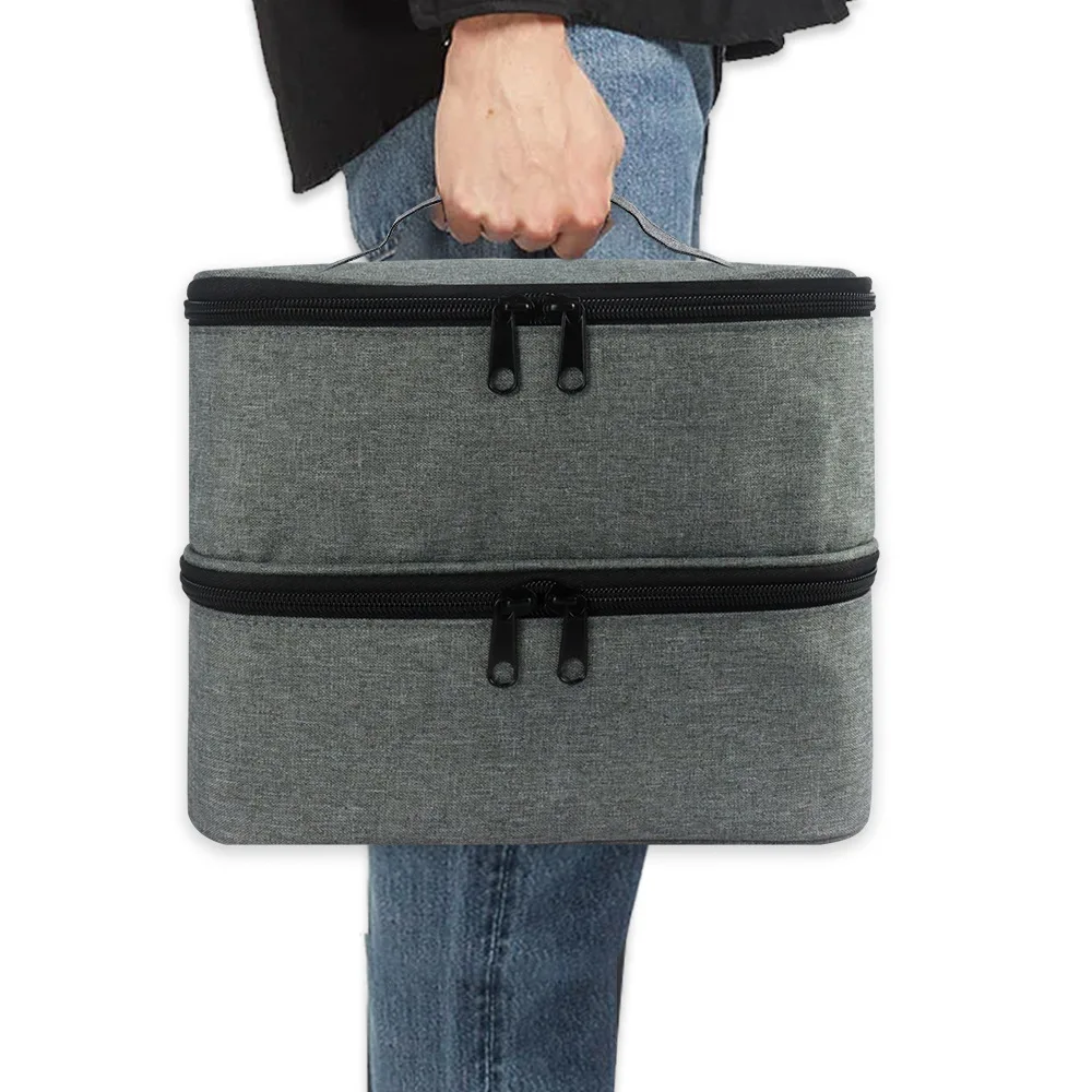 

Double Layer Nail Polish Bag Cosmetic Portable Storage Case Handheld Beginners Carrying Container Home Organizer