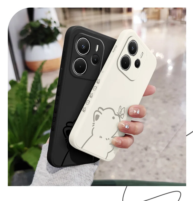 Niedliche Bären-Handyhülle für Xiaomi Redmi Note 14 13 12 12S 11 11S 10 10S Pro Plus 15 15C 14C 4G 5G Silikonhülle – Detail 4