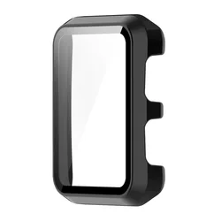Premium Smart Watch Protective Case with Tempered Glass Screen Protector and Anti - Fingerprint Technology (Black)