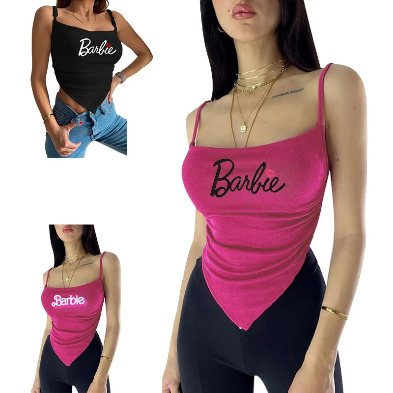 Europeo Americano Sottile Sexy Barbie Canotta Cartoon Hot Girl Fashion Versatile Breve Backless High-Look Top Per Le Donne