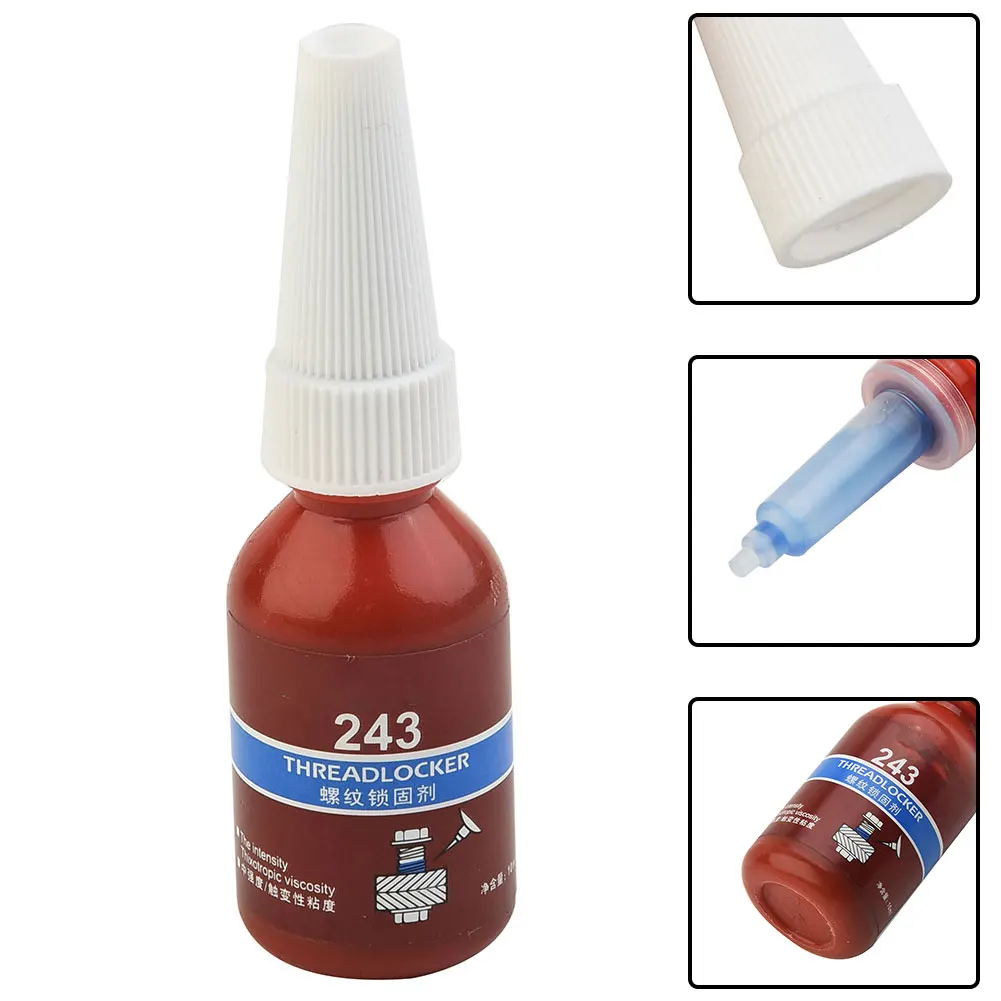 

1 Pc 10ml Threadlocker 243 Medium Strength Threadlocker Blue Threadlocker Adhesive For Thread Locking Rapid Curing Welding Tools