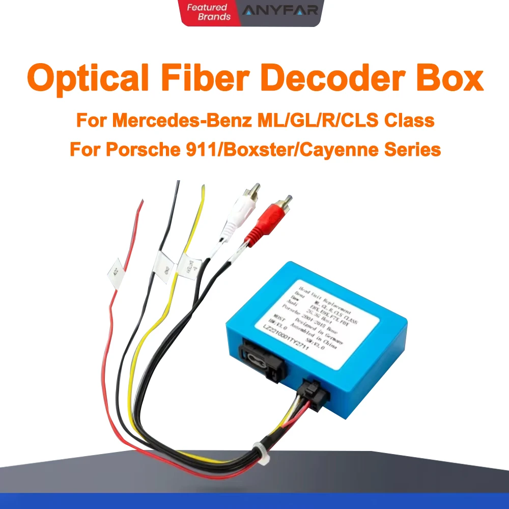 Car Stereo Radio Optical Fiber Decoder Most Box For Benz B200 ML SL SLK R350 C W203 CLK W209 W211 Class GPS Fiber optic Box