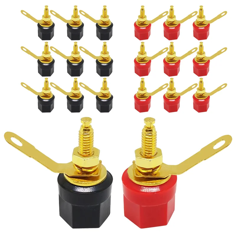 

20/80/200pcs Gold Plated Speaker Amplifier Binding Post 4mm Banana Plug Speaker Terminal Binding Post for Connector