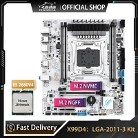X99 D4 Plus Motherboard combo and processor xeon E5 2680 v4 Kit support DDR4 NVME M.2 placa mae mainboard LGA 2011 V3 X99 Set 1