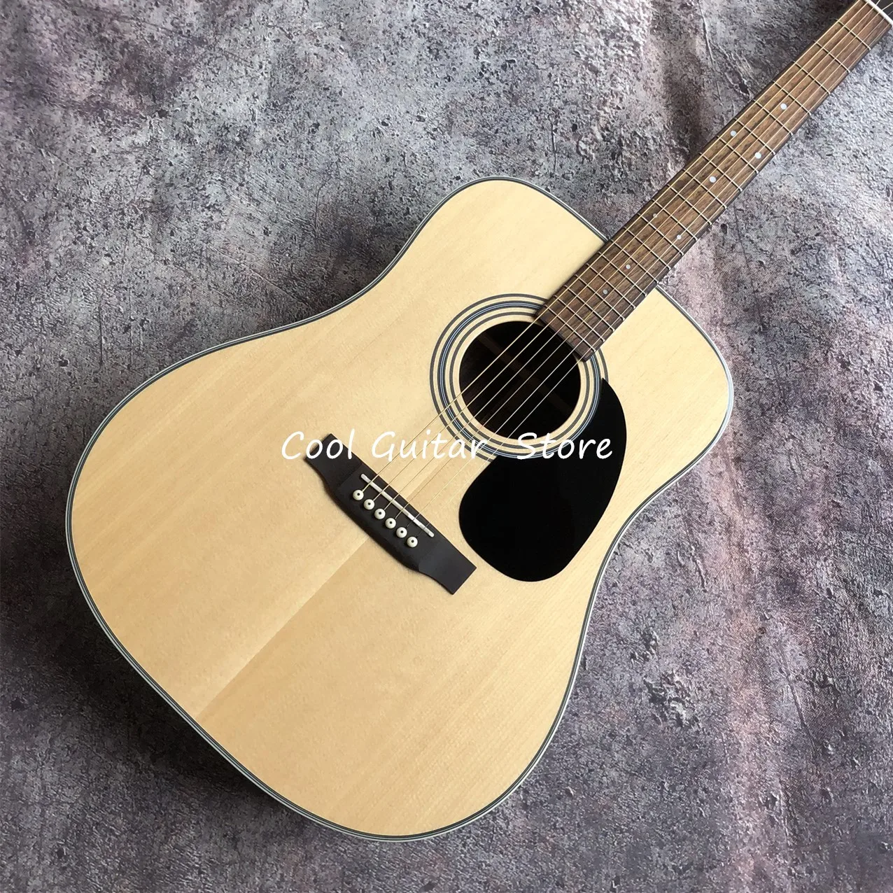 

Factory Hardmade,Solid Spruce Top,Rosewood Back 35 Style Acoustic Guitar,Black Pickguard,Free Shipping