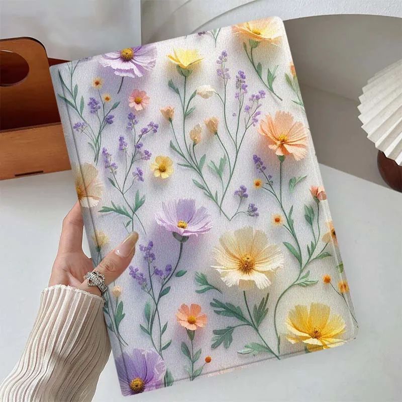 Cartoon Purple Flowers Soft Tablet Case