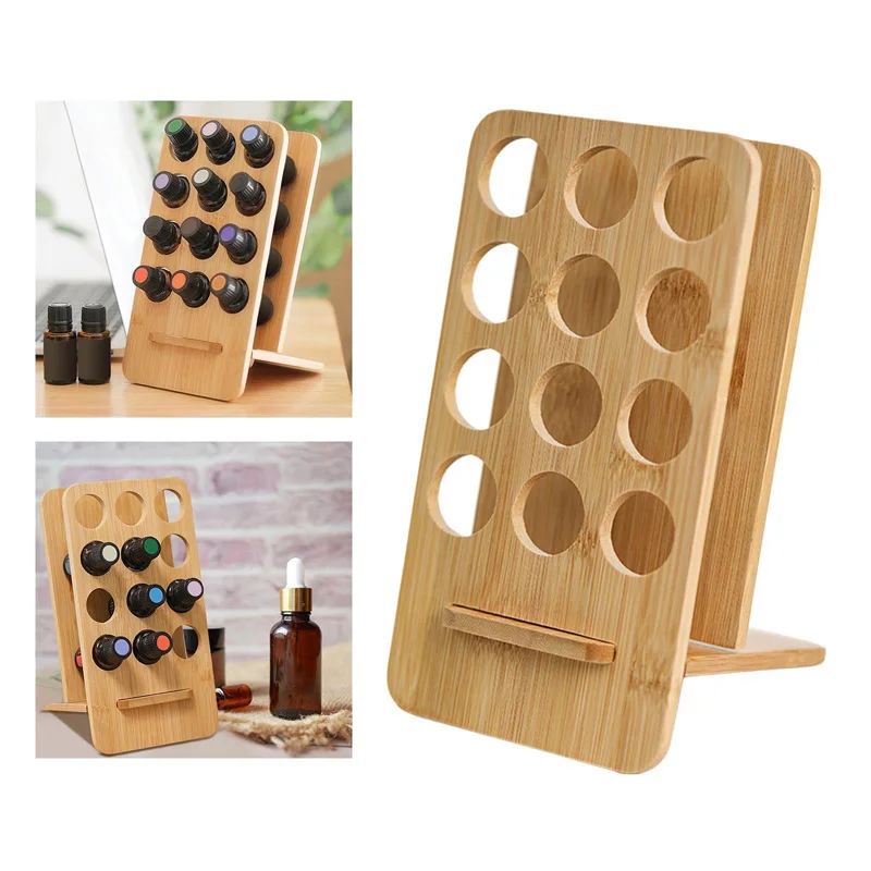 

12 Holes 15ML Wooden Essential Oil Bottle Display Stand for DoTERRA Aromatherapy Perfume Bottles Holder Storage Organizer Rack