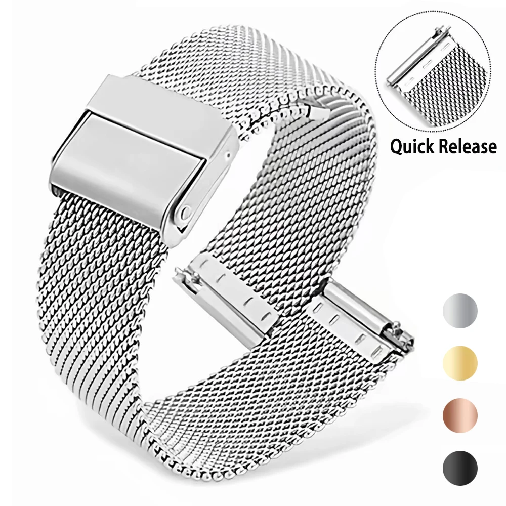 Stylish Stainless Steel Bracelet for Smartwatches - 20/22mm Metal Strap