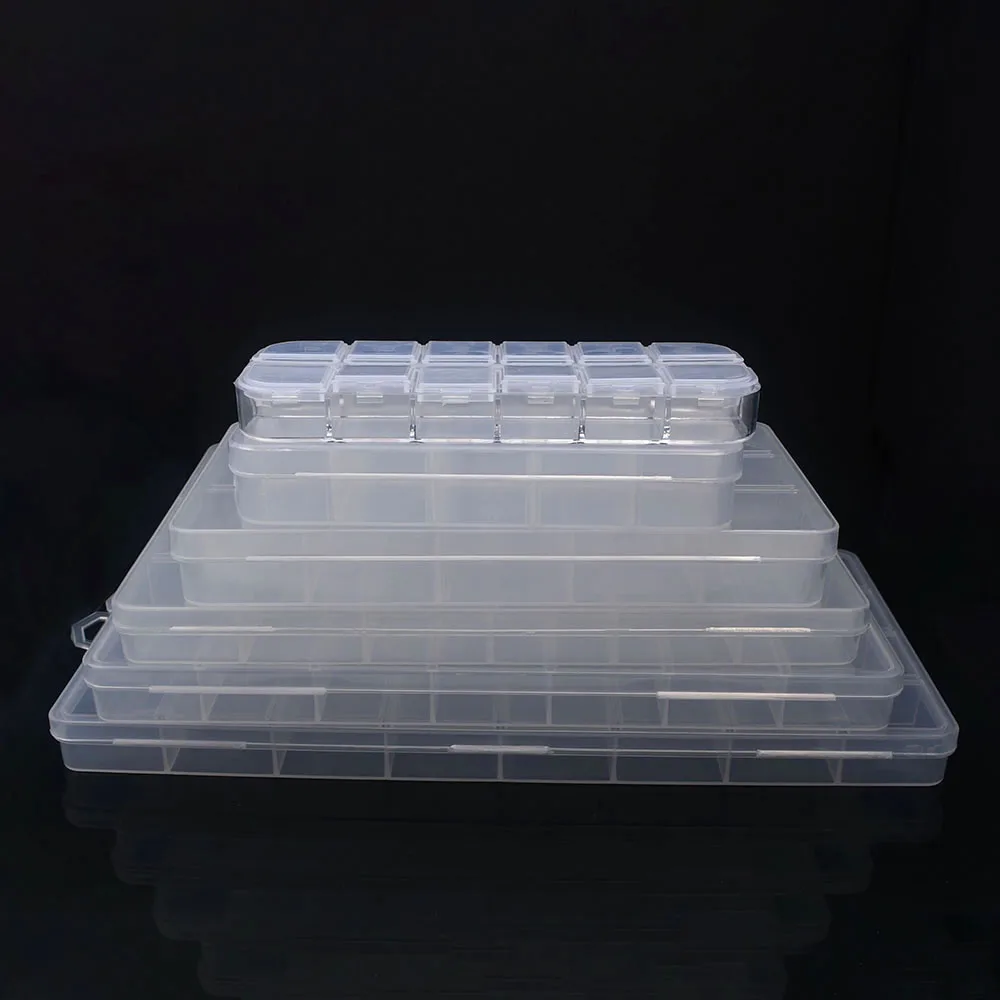 6-32 scomparti scatola portaoggetti in plastica organizzatore contenitore per gioielli con divisori per perline arte artigianato fai da te forniture per gioielli da cucire