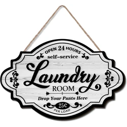 Vintage Laundry Room Wooden Sign Laundry Room Decor Home Family Decor Sign for Laundry Room  Bathroom  8.8 x 6.3 x 0.2 Inch