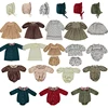 Big Sales Bebe Brand Girl Floral Print Long Sleeve Dress Baby Embroidery Romper Newborn Children Retro Velvet Casual Clothes Set