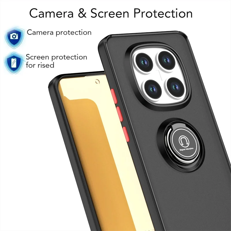 Enhanced Shockproof Armor Case with Matte Hard PC Back and Ring Stand Holder