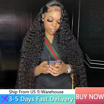 Parrucche ricce da 42 pollici, parrucca frontale Deep Wave 13x6 HD Lace, parrucca frontale brasiliana pre-strappata senza colla 13x4, parrucche di capelli umani per donna