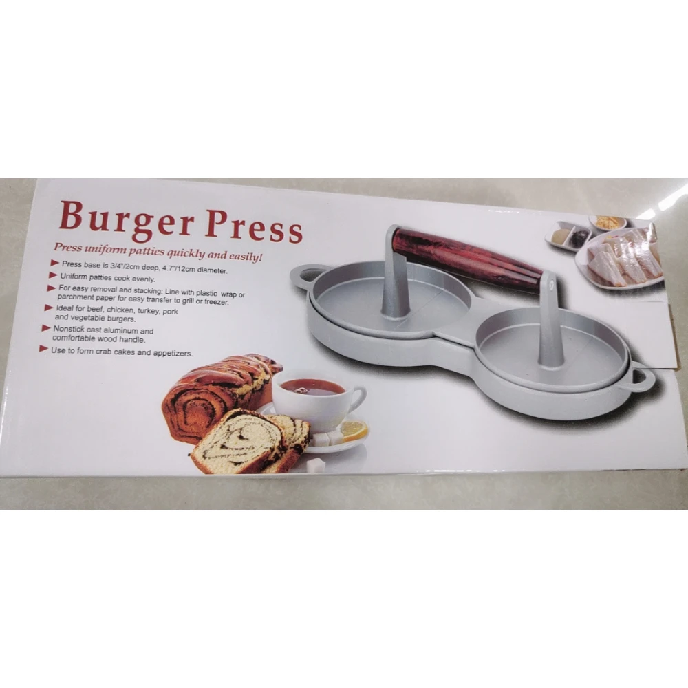 Double Hamburger Press Burger Press Non-Stick Die-Cast Aluminum Home KFC YO-20