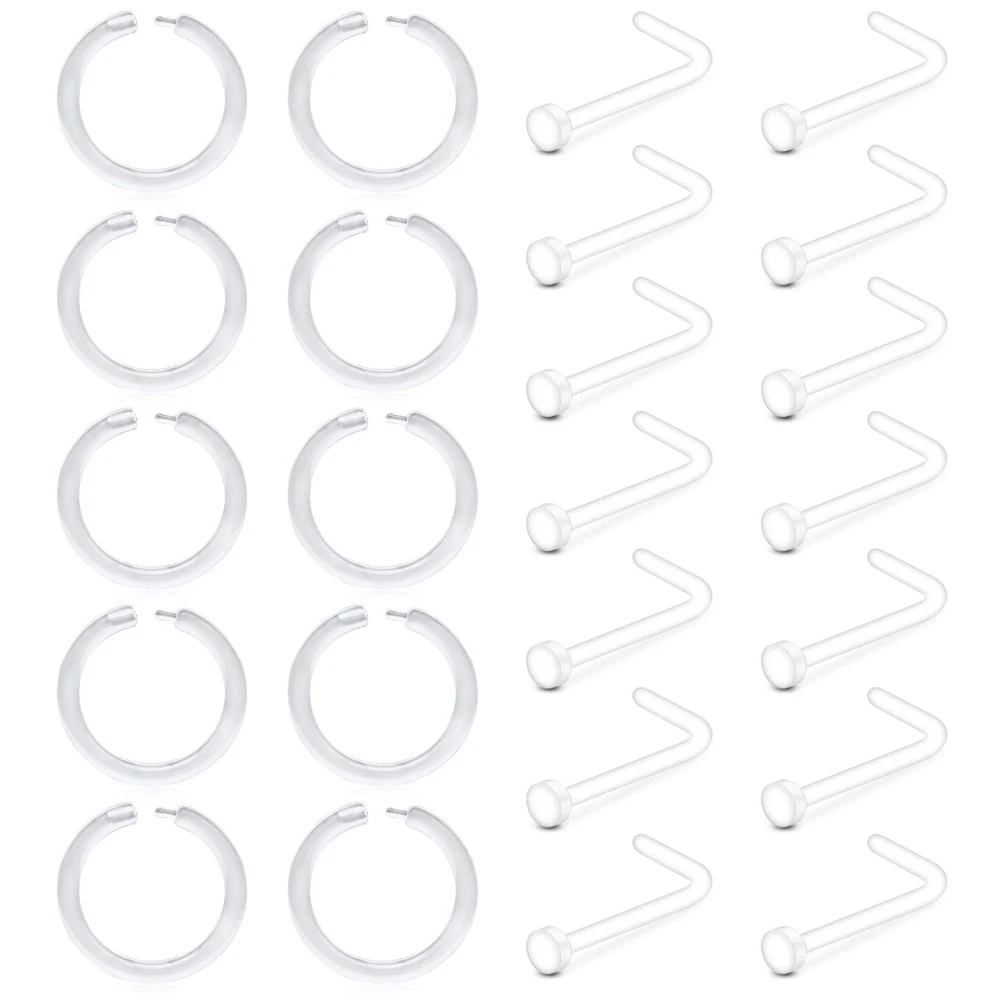 Clear Plastic Nose Piercing Retainer