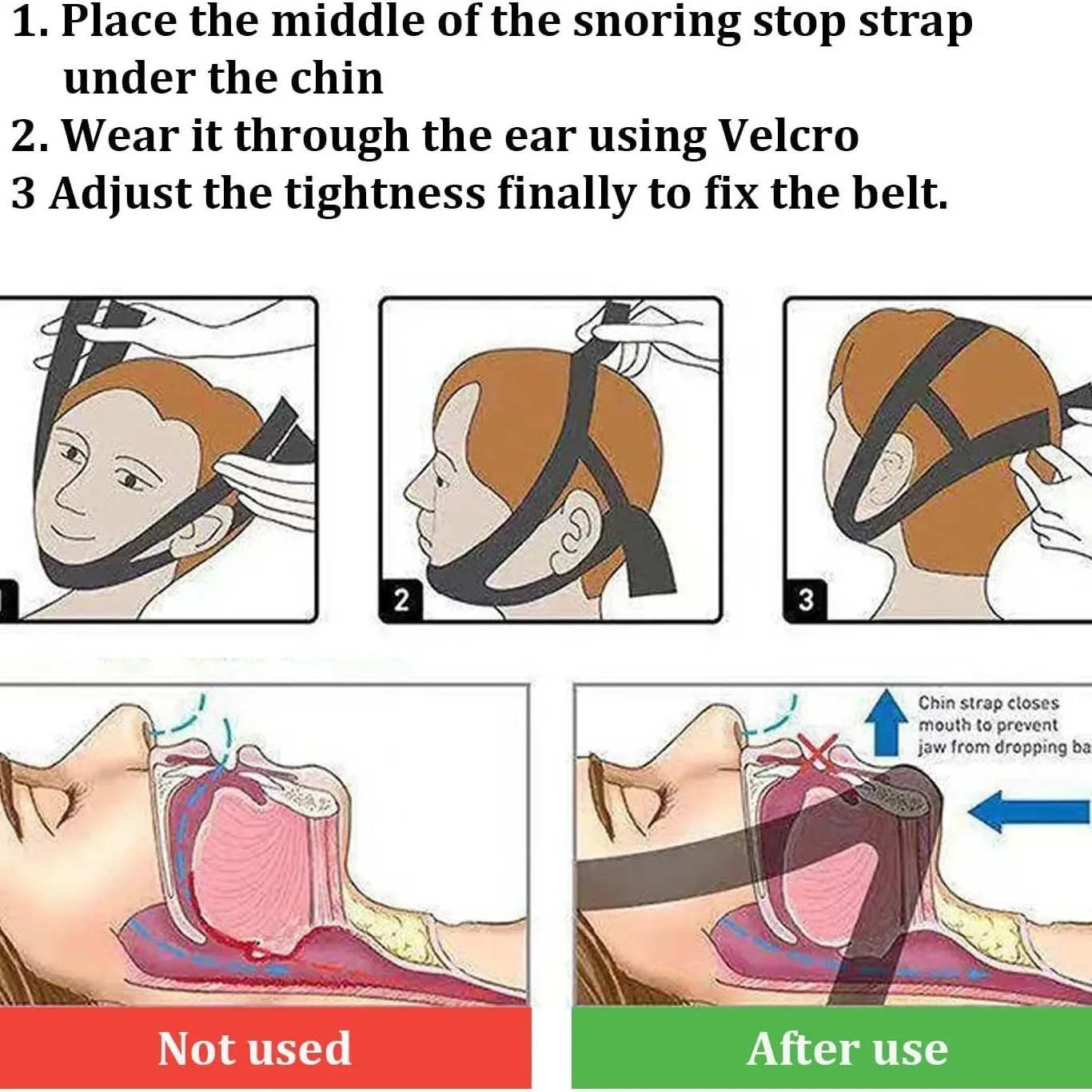 Triangle Stopping Breath Belt Compression Strap Lower Face Support Headband Sleeping Mouth Breathing Anti-Snoring Facial Pressur
