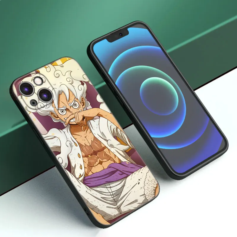 thumbnail image 1 of Luffy Gear 5-funda de teléfono para Apple, carcasa de silicona negra para iPhone 12, 13 Mini, 11, 14, 15 Pro Max, 7, 8 Plus, X, XR, XS, SE, 2020, 2022, 1 of 5