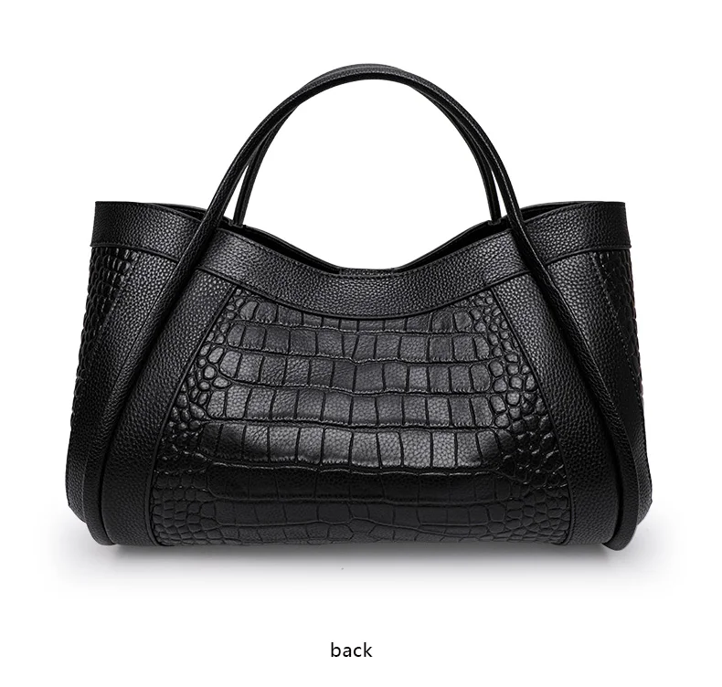 Aidrani New Women's Crocodile Pattern Handbag Simple and Elegant High Quality Cowhide Mother and Child Bag