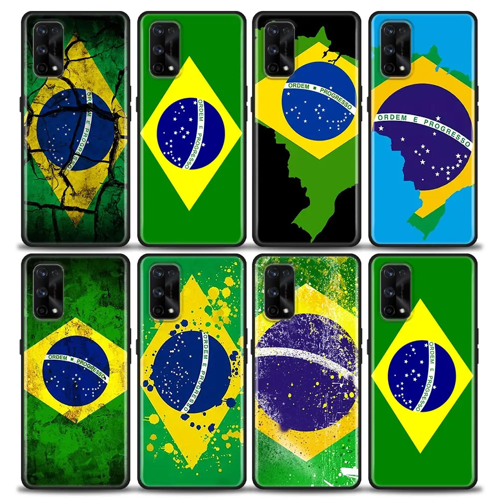 Custodia Funda Per Oppo Realme X50 X7 Xt X 10 9 9I 8 8I 7 7I 6 5 Pro Plus 5G Custodia Morbida In Silicone Capa Para Shell Flag Of Brazil