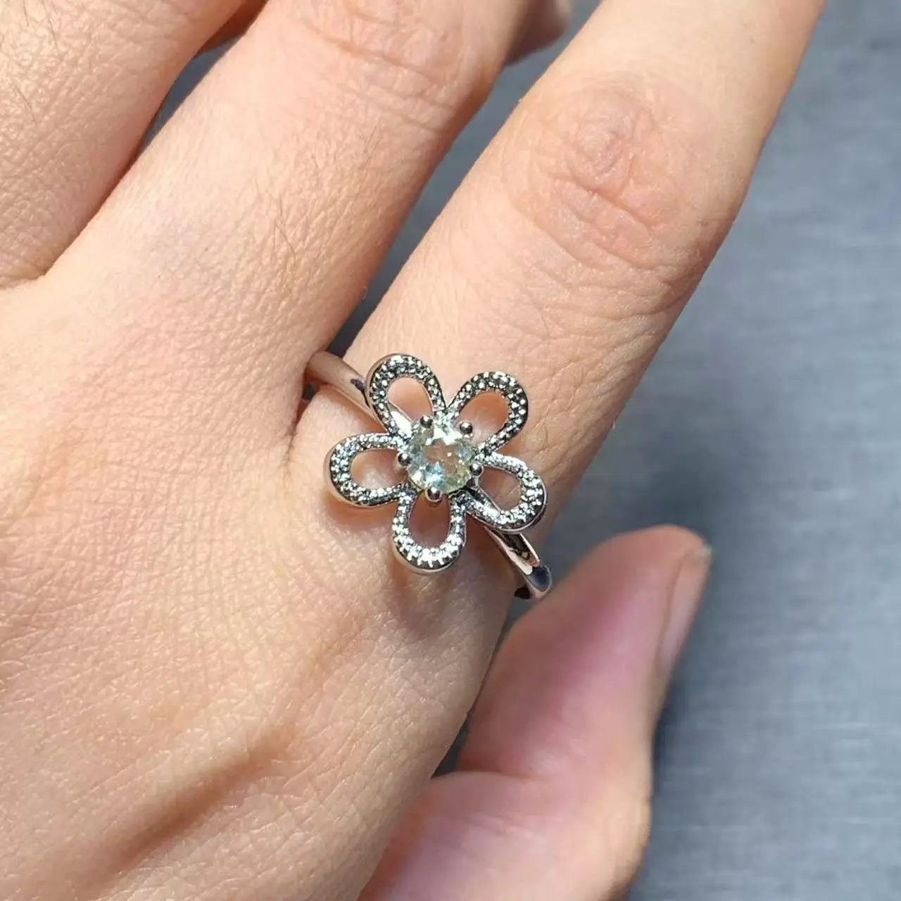 MM Natural Citrine Ring Adjustable Female Ring Jewelry for Women Gift Wholesale High Quality Vintage Fine