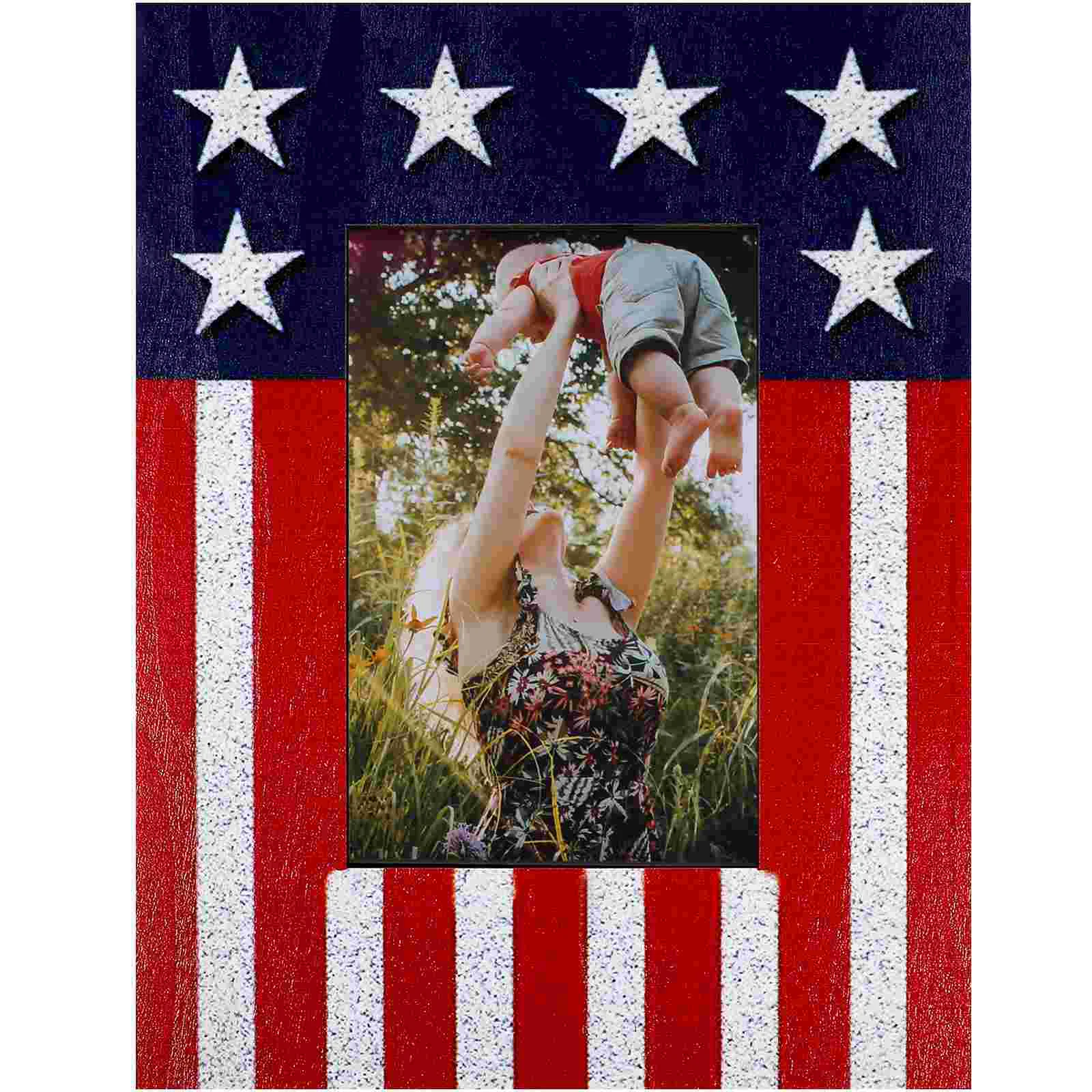 

Stars Stripes Decorative Rustic Fashion Wooden Picture Frame Wooden Photo Frame Photo Display Frame Picture Display Frame