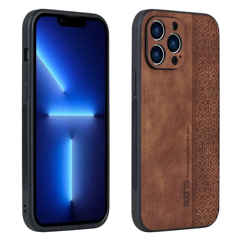 Invisible folding bracket leather card case for iphone15 phone case 14 business 12 full package 13 anti-fall 15promax 14promax 1