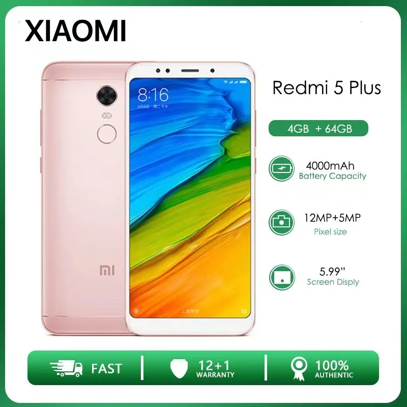 Ponsel-Pintar-Xiaomi-Redmi-5-Plus-Rom-Global-Celular-3GB-32GB-4GB-64GB