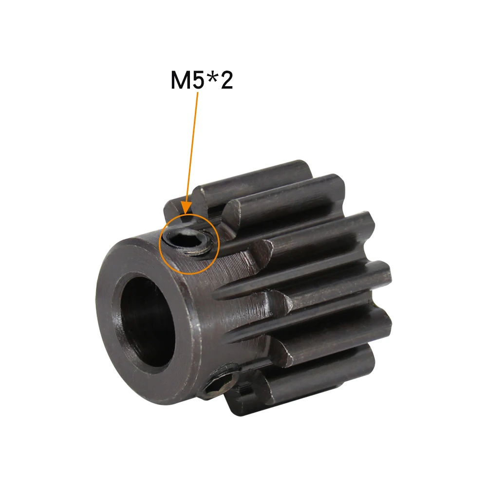 Spur Gear 1.5M-12T/14T Blackening SC45#Carbon Steel High Frequency Quenching Gear Wheel Bore Size 5/6/6.35/7/8 mm 1 Piece