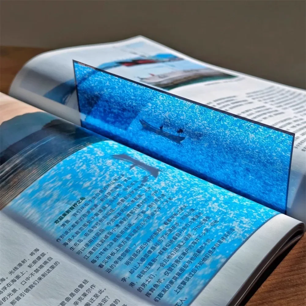 Ocean Theme Aesthetic Bookmark: Transparent Acrylic with Waves and Sunrise Scenery