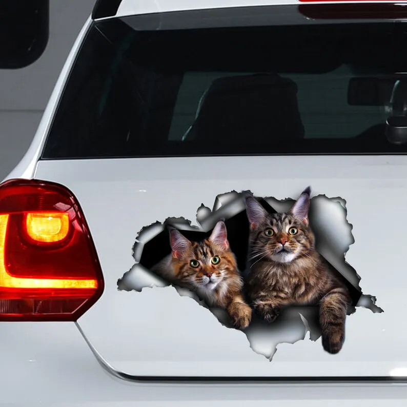 

Cats car decal, Maine Coon decal, Maine Coon sticker, pet decal