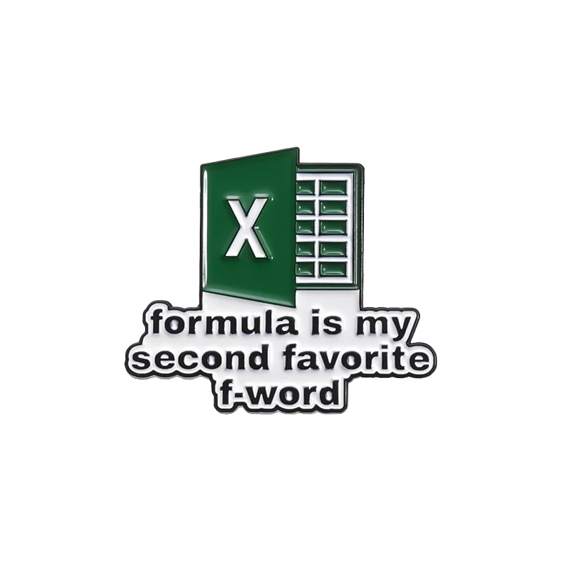 Creative Spreadsheet Enamel Pin Brooches - Office-Inspired Decorative Accessories