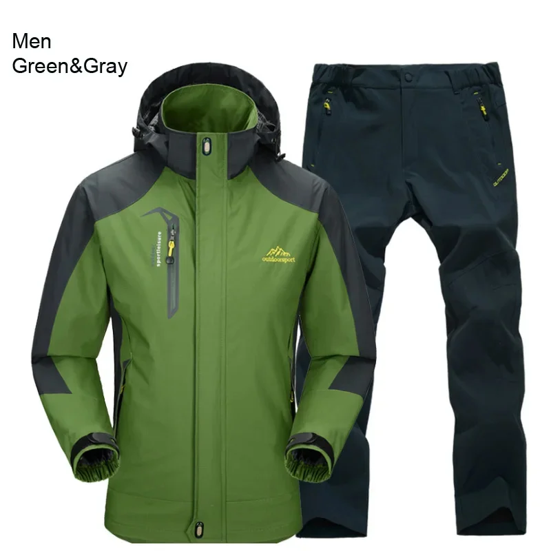 

Spring & Autumn Outdoor Single Jacket Pants Hiking Camping Men's Suit Windbreak Trip Trekking Coat Trousers Free Return
