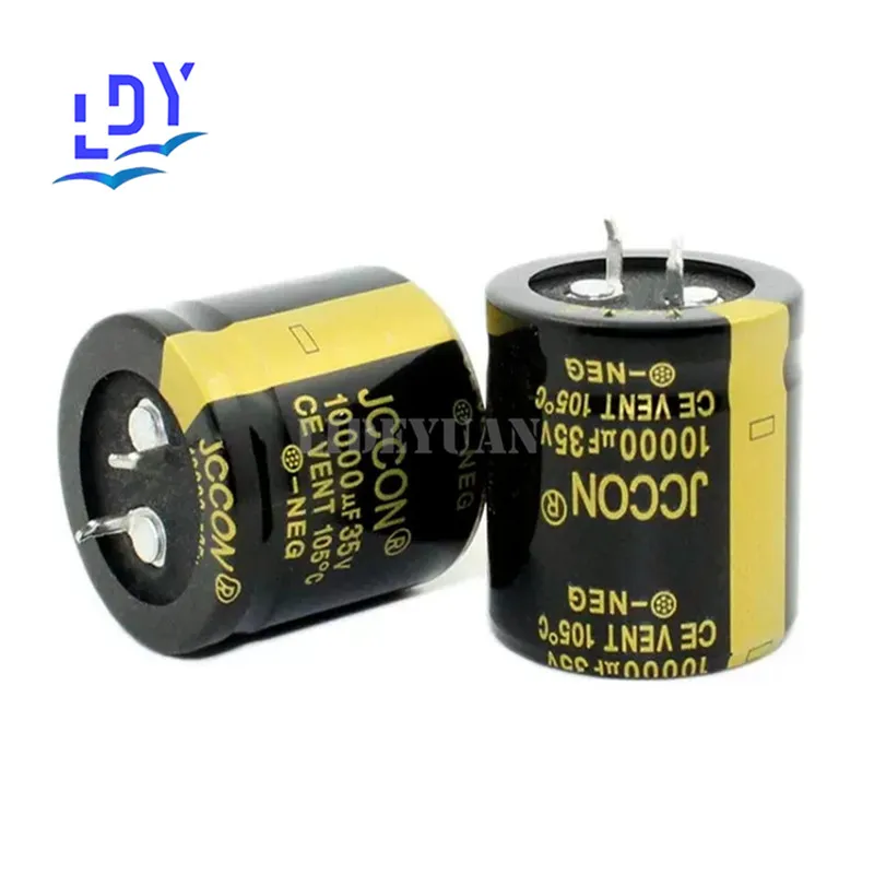 1pcs 35v10000uf 35v JCCON Black Gold audio power amplifier filter Aluminum electrolytic capacitor 30x30