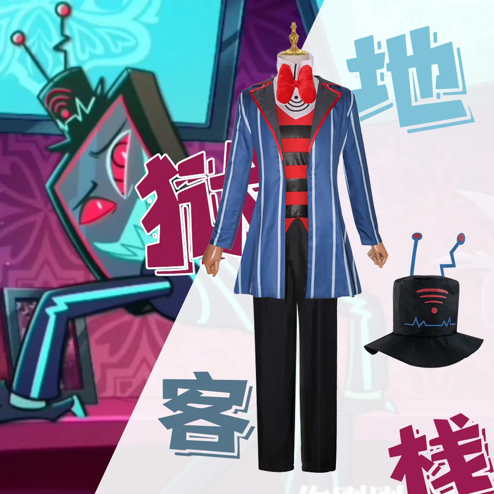 

Hazbin Cosplay Hotel Vox Cosplay Costume Uniform Suit Outfit Men Halloween Carnival Christmas Costumes Blue Red Suit Cosplay