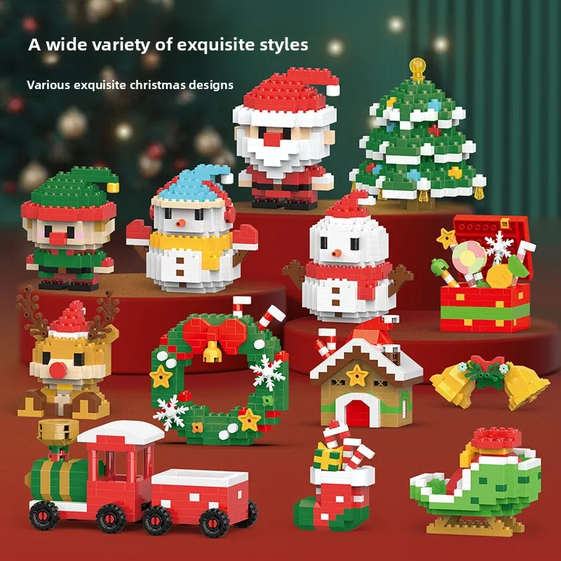 Weihnachten Geschenke Baustein Serie Santa Claus Rentier Puzzle Montage Ziegel Tisch Dekoration Spielzeug für Kind Weihnachten Geschenk