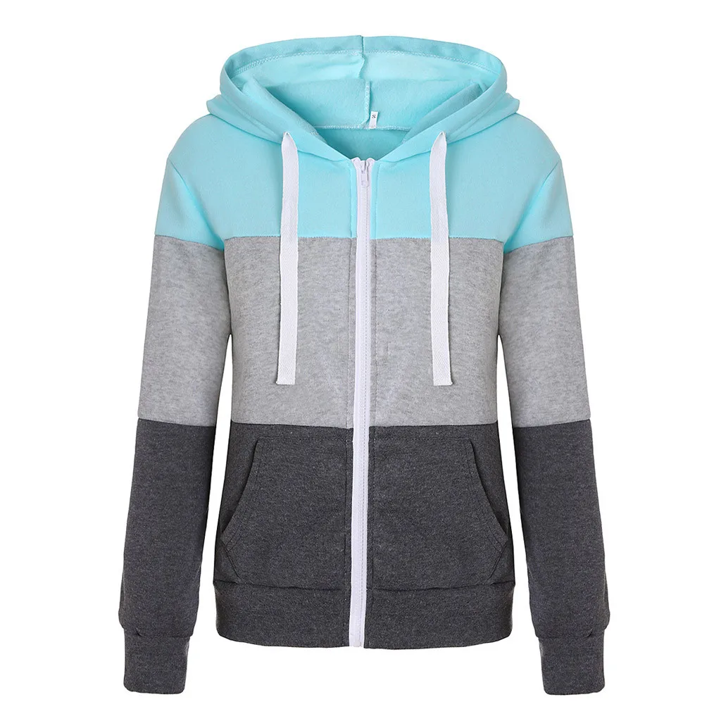 

Women Hoodies Vantage Zip Up Jacket Sweatshirts Long Sleeve Coat Patchwork Thick Cardigan Oversize Pullovers Female Sudadera