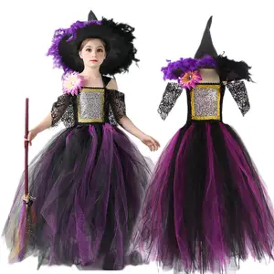 Children Performance Black Witch Cosplay Colorful Bubble Spider Dress  Costume Halloween for girl Wizard - AliExpress