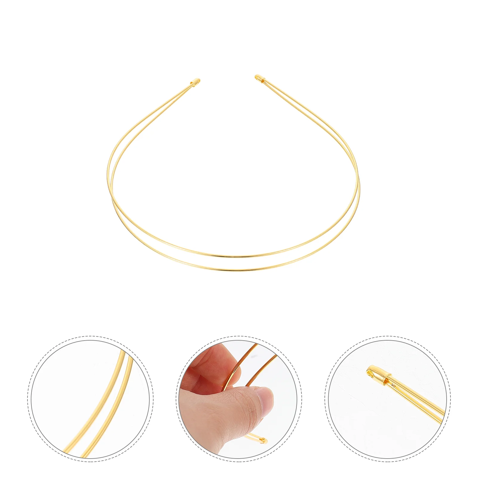 4 Pcs Hair Band Double Layer Headband Accessories Girl Woman Headdress Accessory Metal Women Hairband