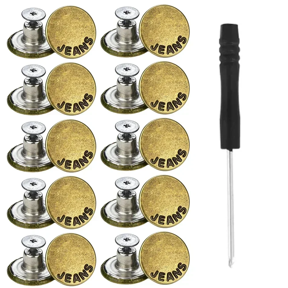 Trimming Shop 17mm Assortito Jeans Bottoni Ricambio e Perni - Fai da Te
