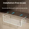 1pc Hanging Net Basket Iron Material Large Capacity Hanging Under Cabinet Wall Wardrobe Storage Basket Kitchen Tools 3
